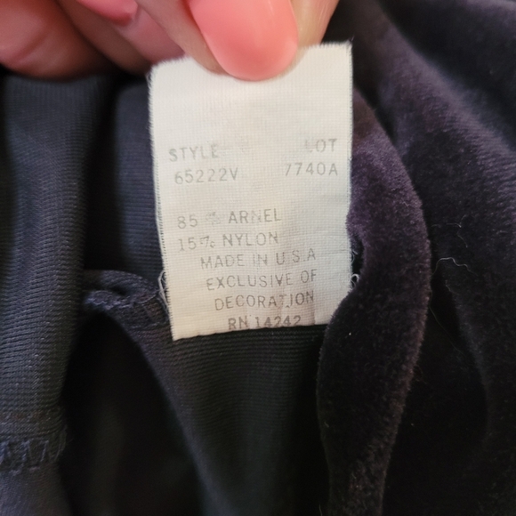 Vintage Christian Dior Womens Pink Black Velvet Belted Robe Kimono USA - Picture 7 of 7